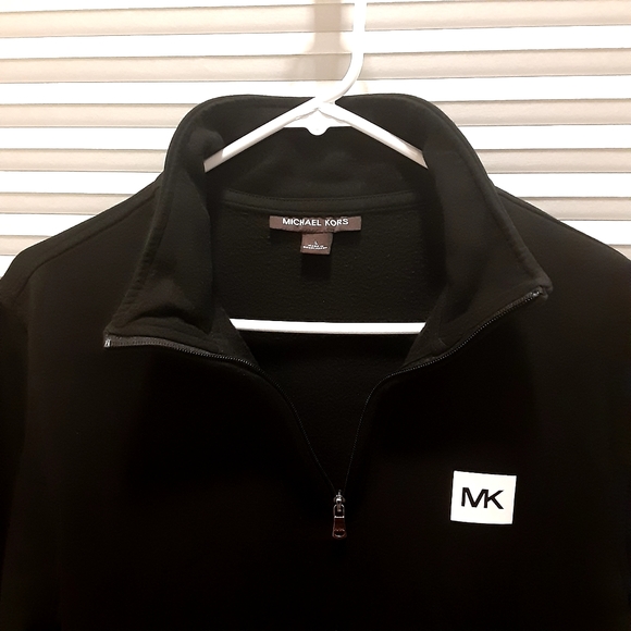 Michael Kors Men's 1/4 Zip Sweater Pullover Black with Logo Size L - Picture 5 of 8